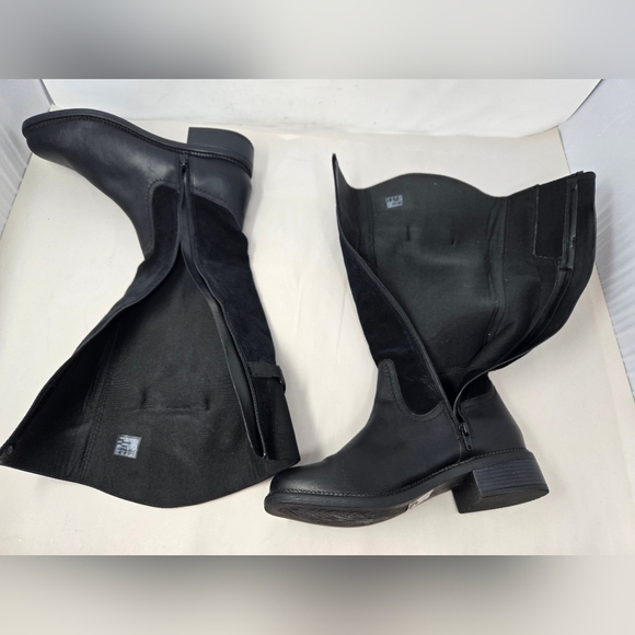 Clarks Expandable Calf Womens Riding Boots Sz 9M & 10M Maye Carly Black Leather - Picture 10 of 16